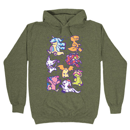 Digital Monsters Pattern Hoodie