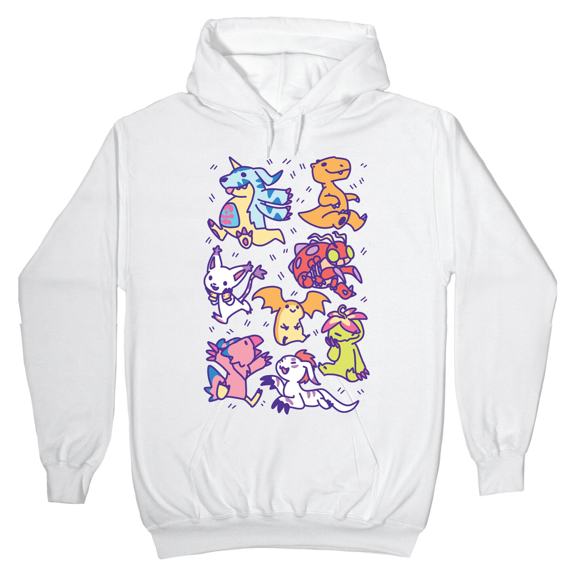 Digital Monsters Pattern Hoodie