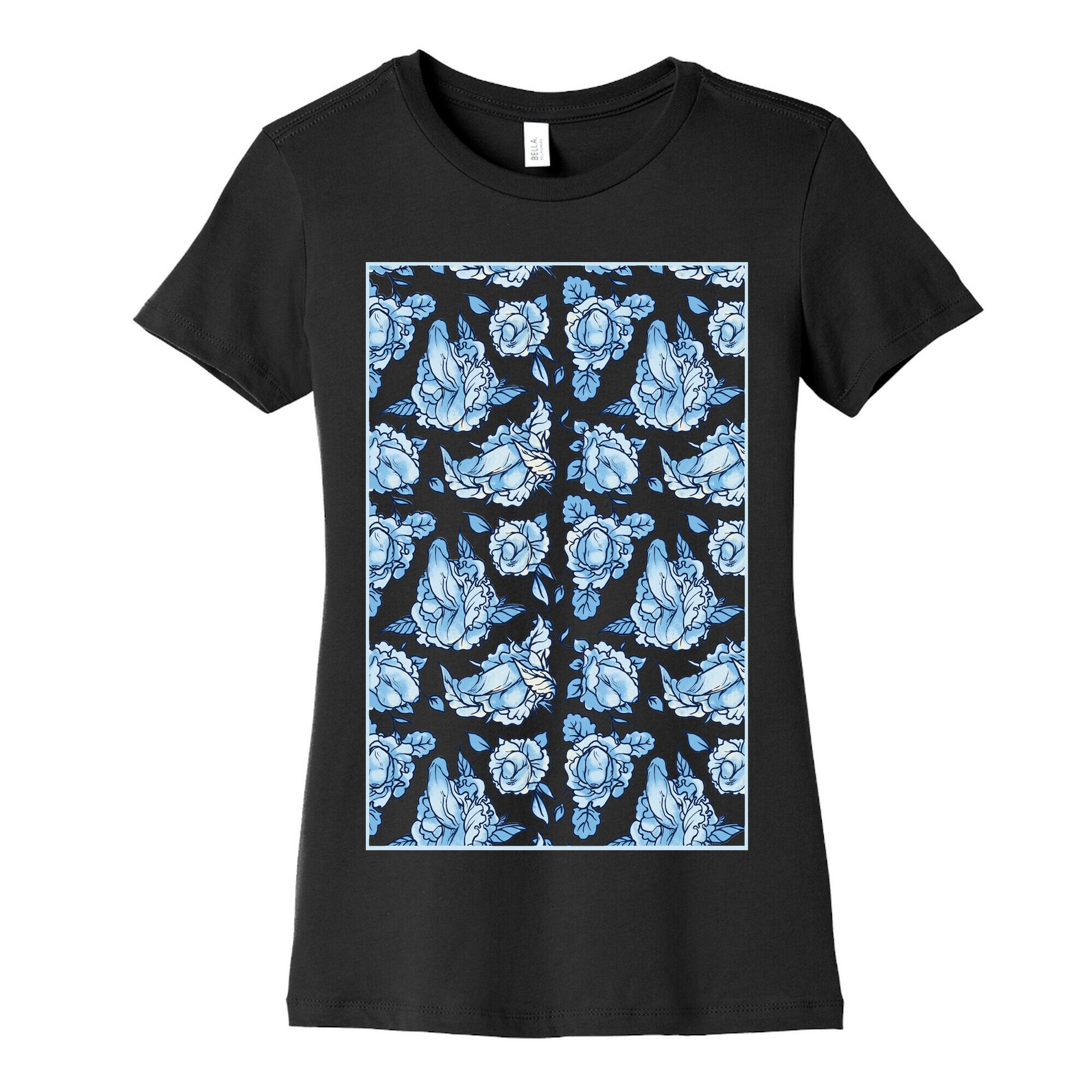 Floral Penis Pattern Women's Cotton Tee