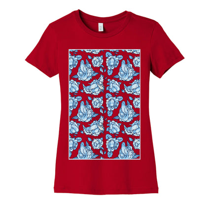 Floral Penis Pattern Women's Cotton Tee
