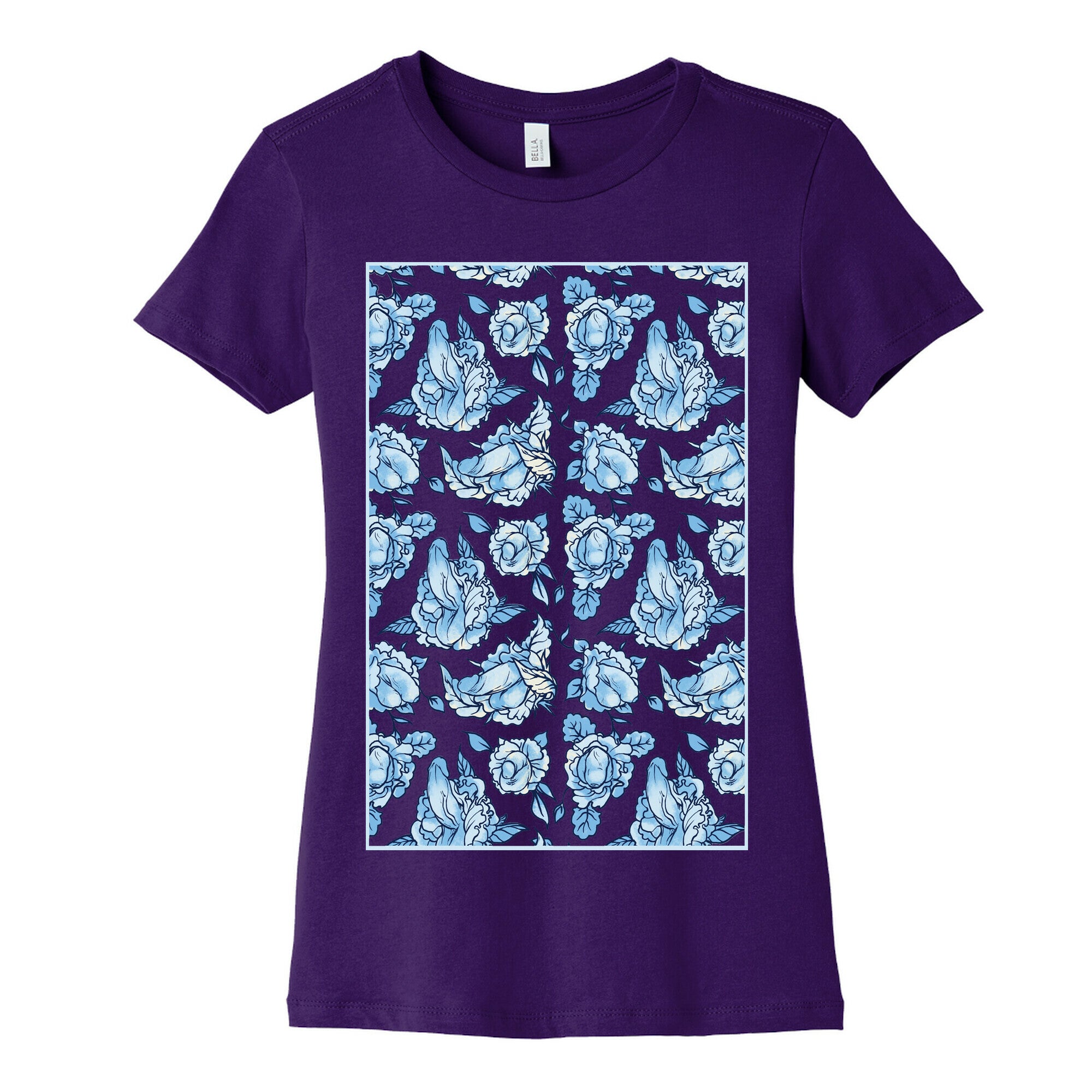 Floral Penis Pattern Women's Cotton Tee