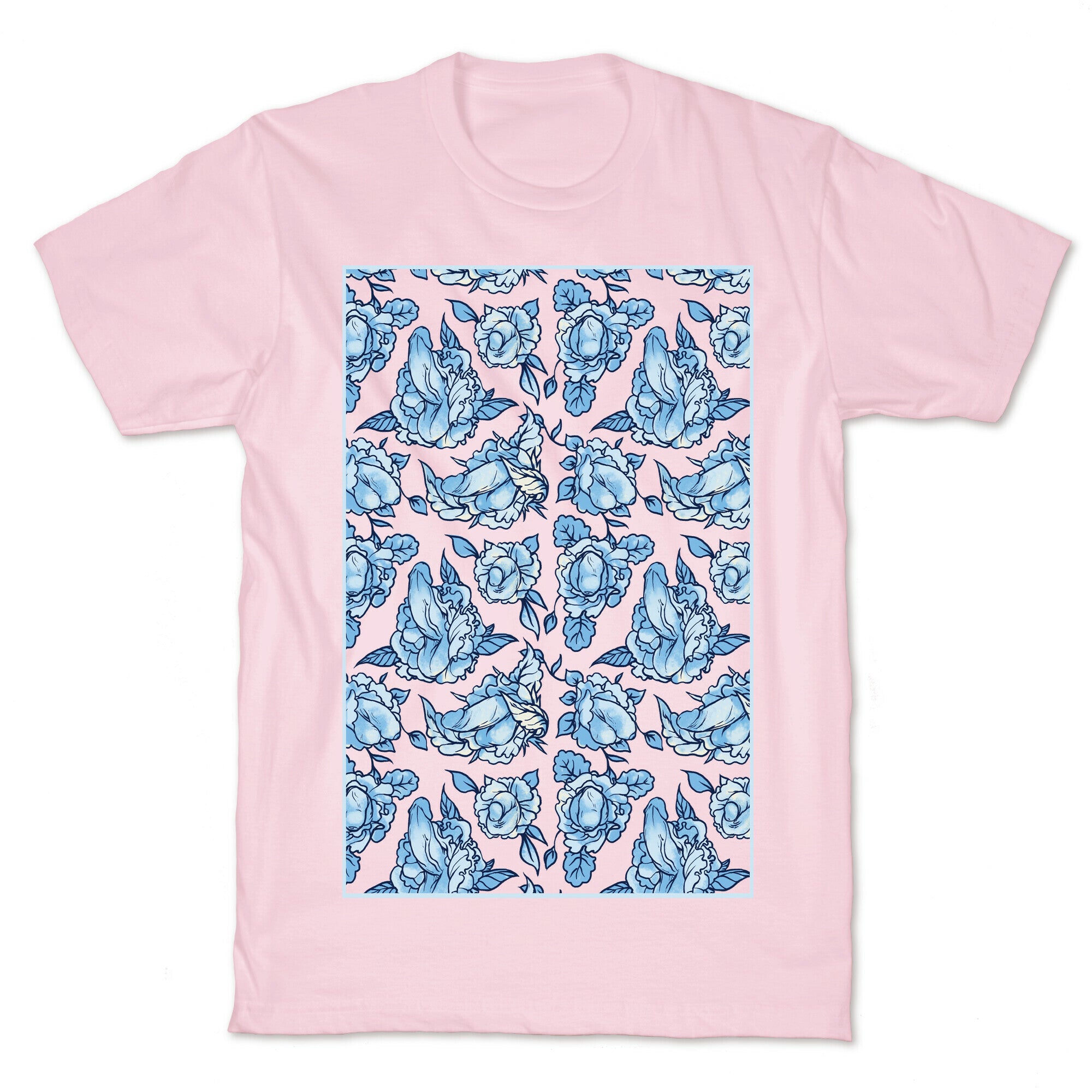 Floral Penis Pattern T-Shirt