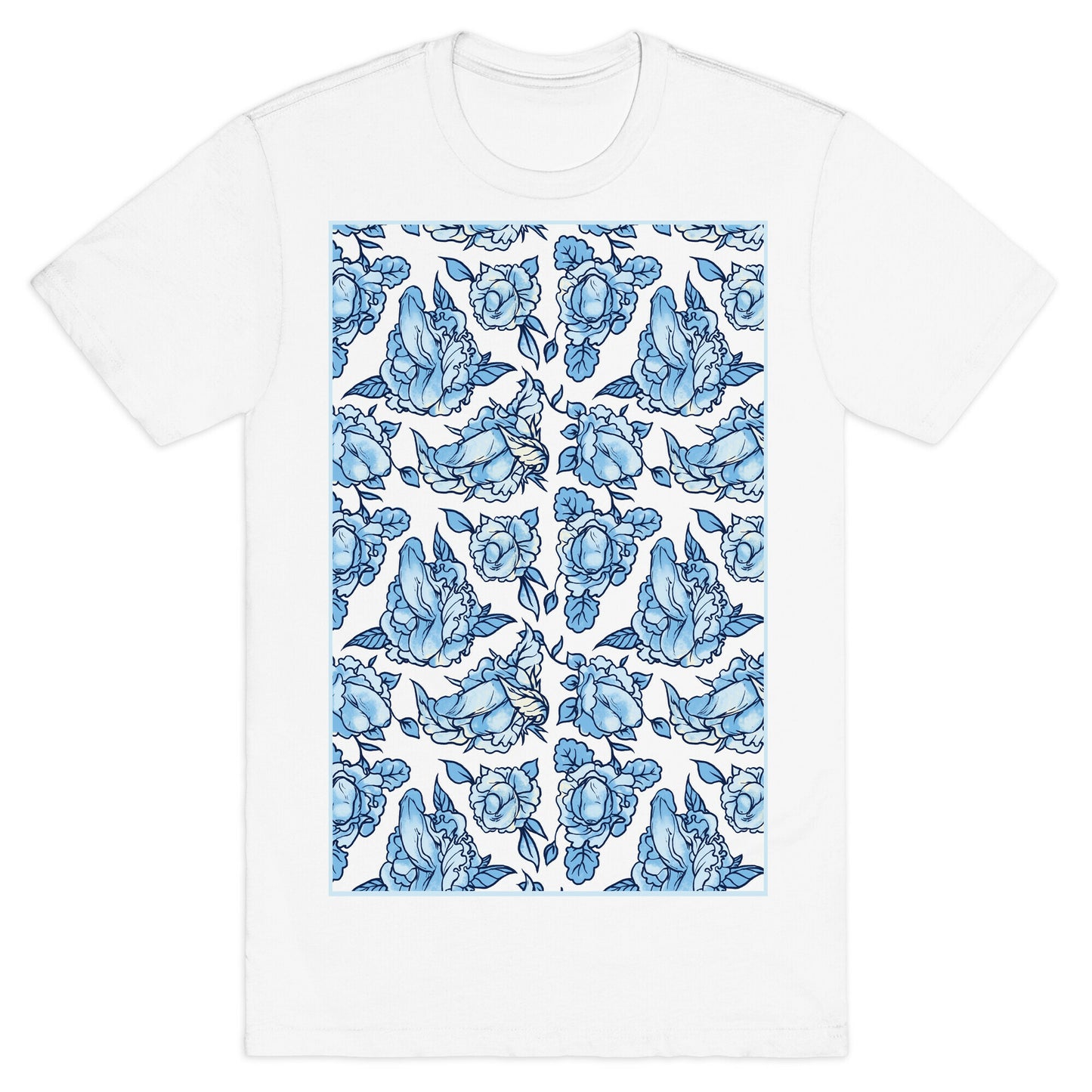Floral Penis Pattern T-Shirt