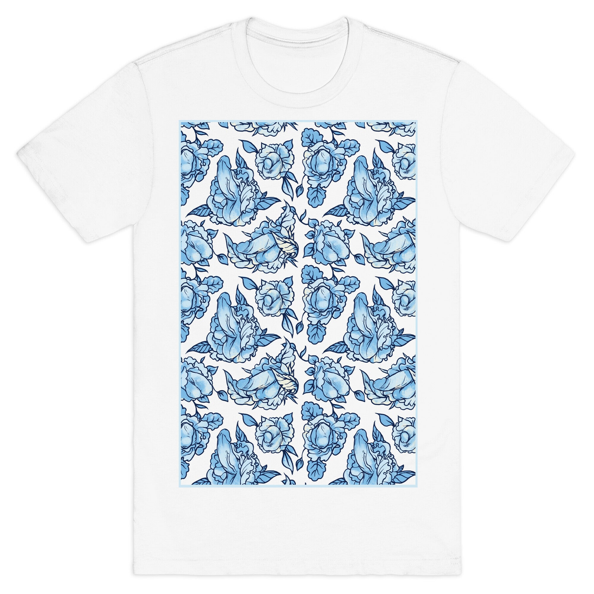 Floral Penis Pattern T-Shirt