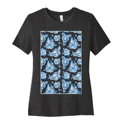 Floral Penis Pattern Women's Cotton Tee