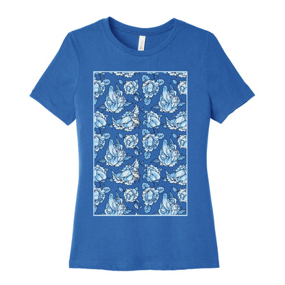 Floral Penis Pattern Women's Cotton Tee