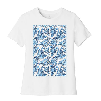 Floral Penis Pattern Women's Cotton Tee