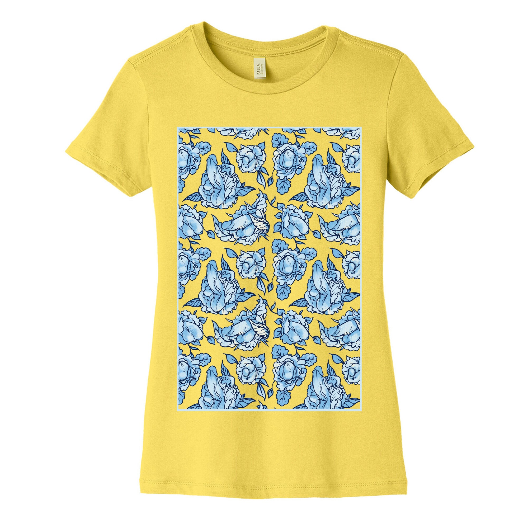 Floral Penis Pattern Women's Cotton Tee