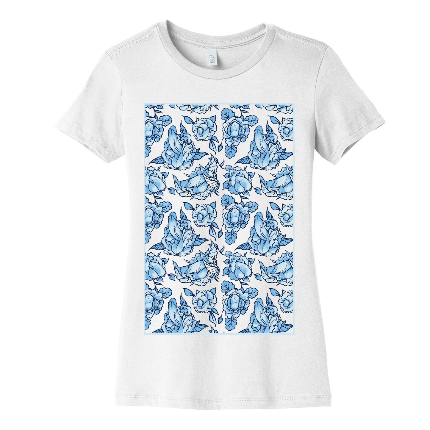 Floral Penis Pattern Women's Cotton Tee