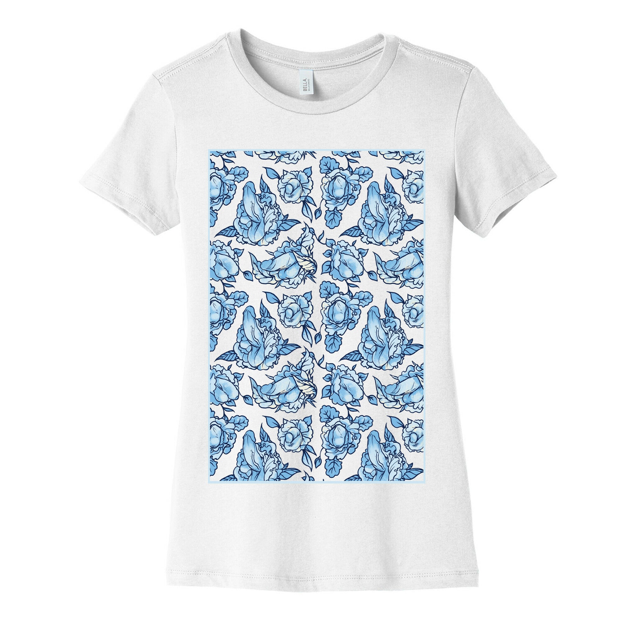 Floral Penis Pattern Women's Cotton Tee