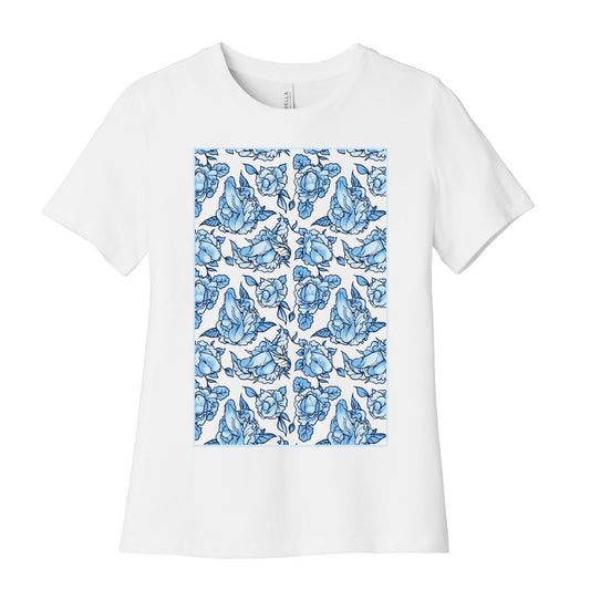 Floral Penis Pattern Women's Cotton Tee