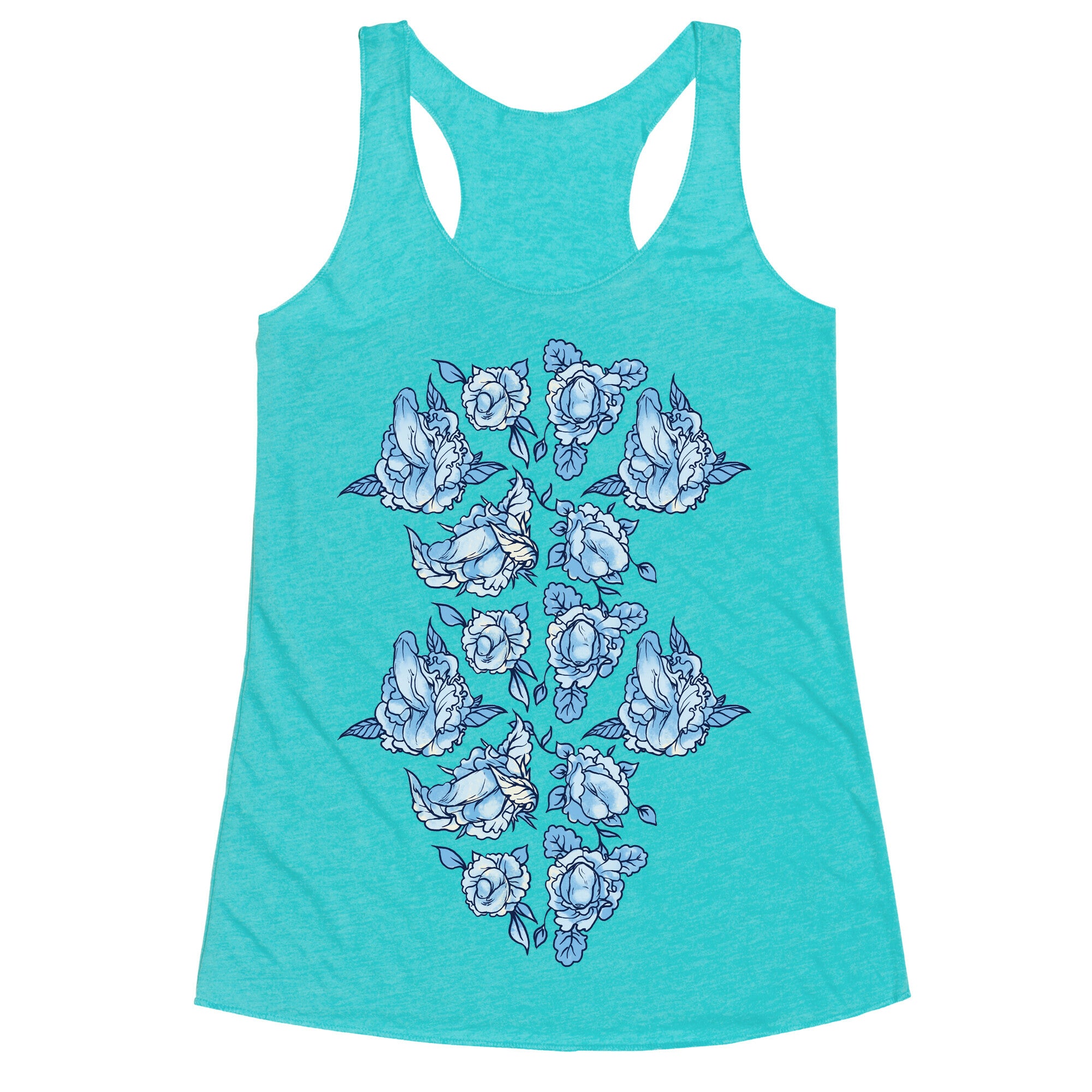 Floral Penis Collage Racerback Tank