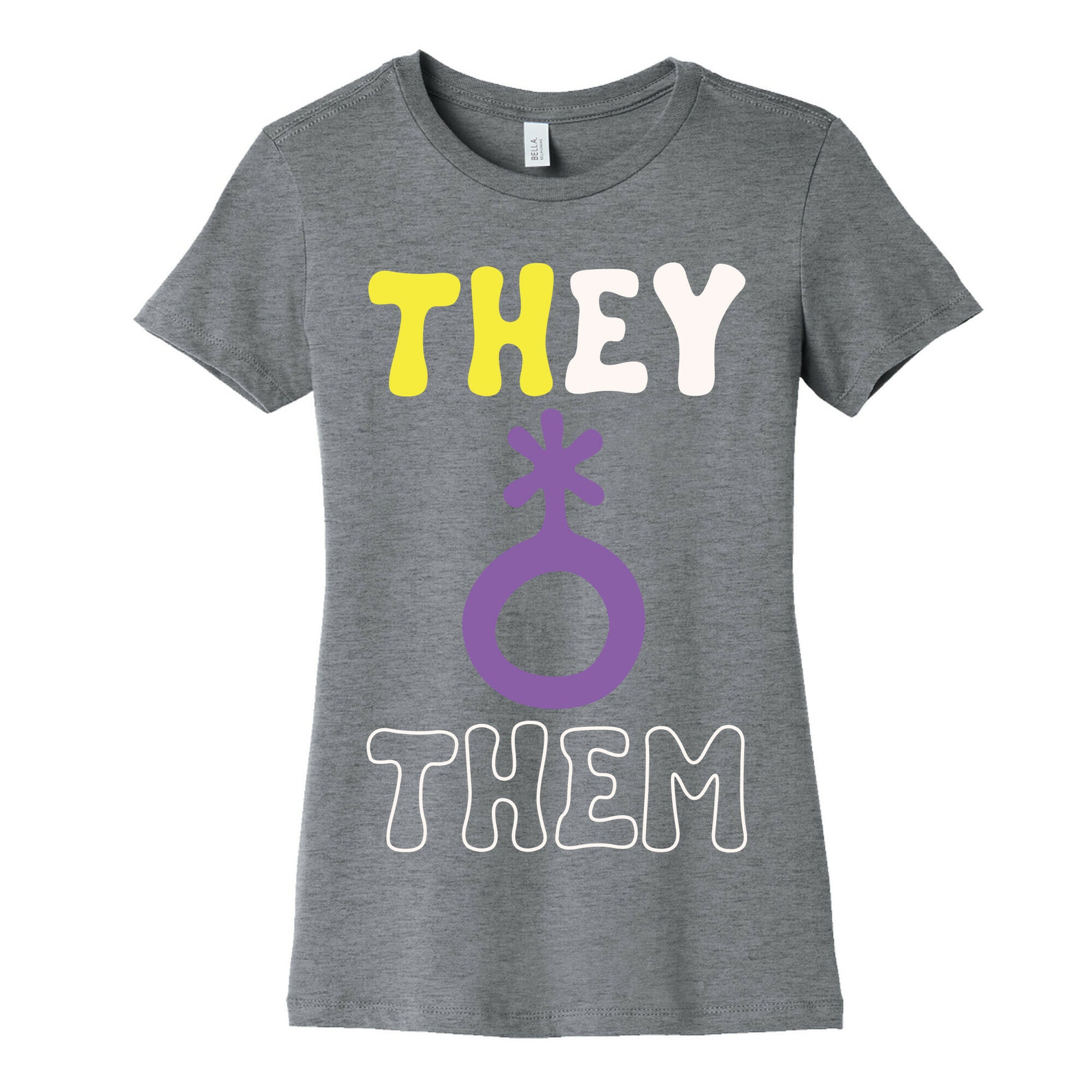 They Them Non Binary White Print Women's Cotton Tee