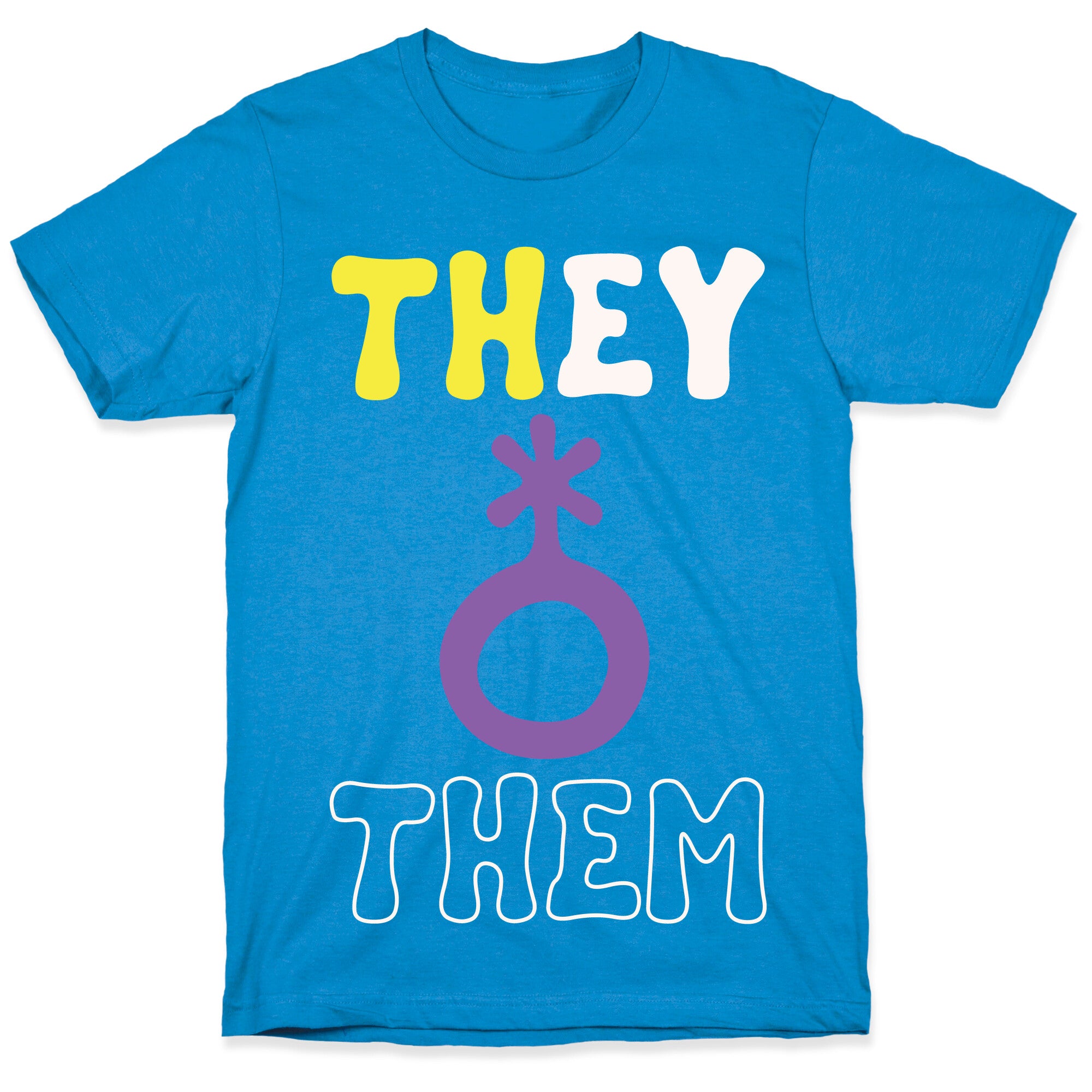 They Them Non Binary White Print T-Shirt