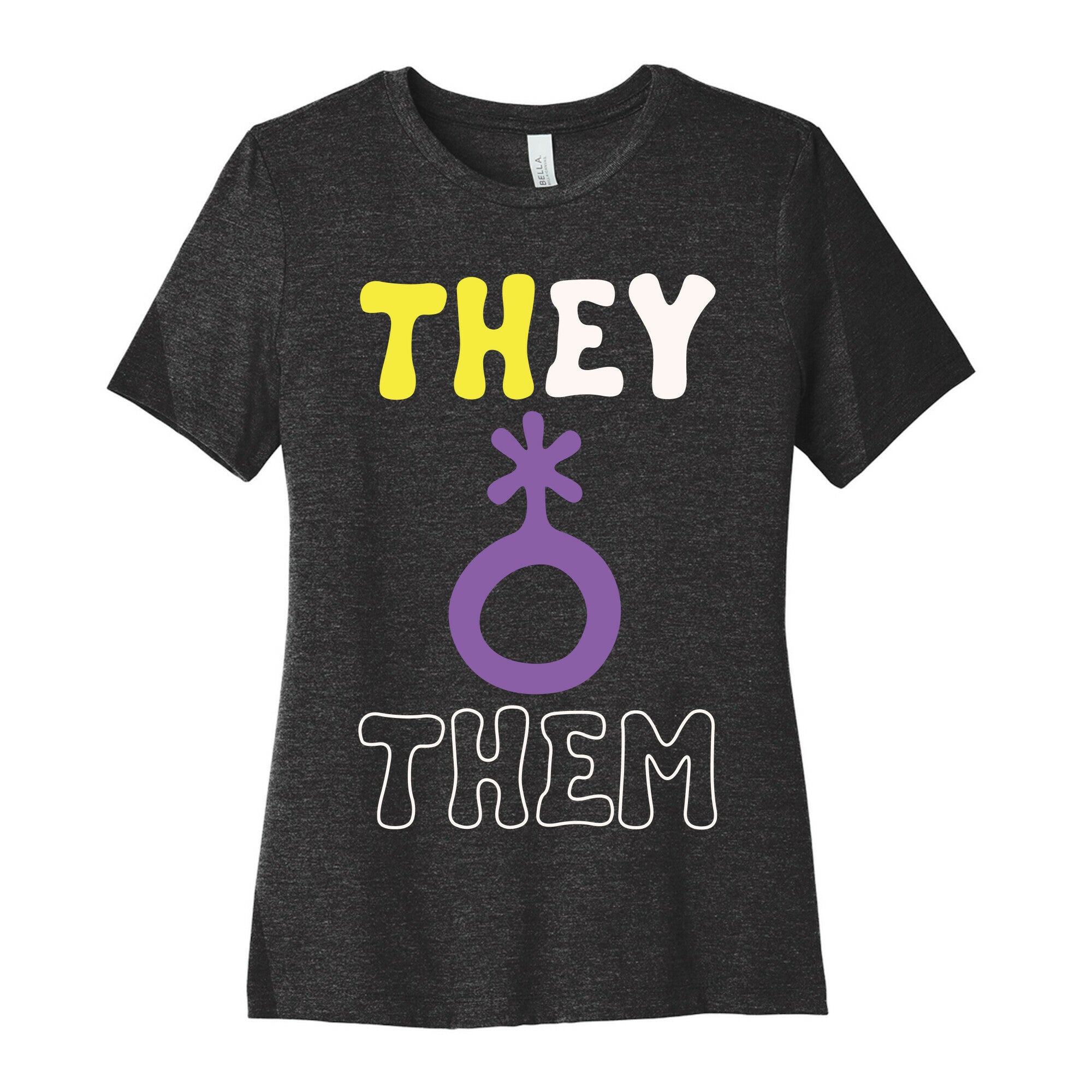 They Them Non Binary White Print Women's Cotton Tee