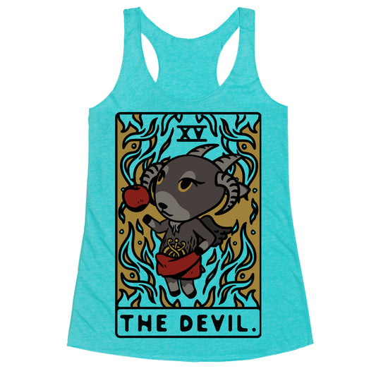 The Devil Tarot Card Animal Crossing Parody Racerback Tank