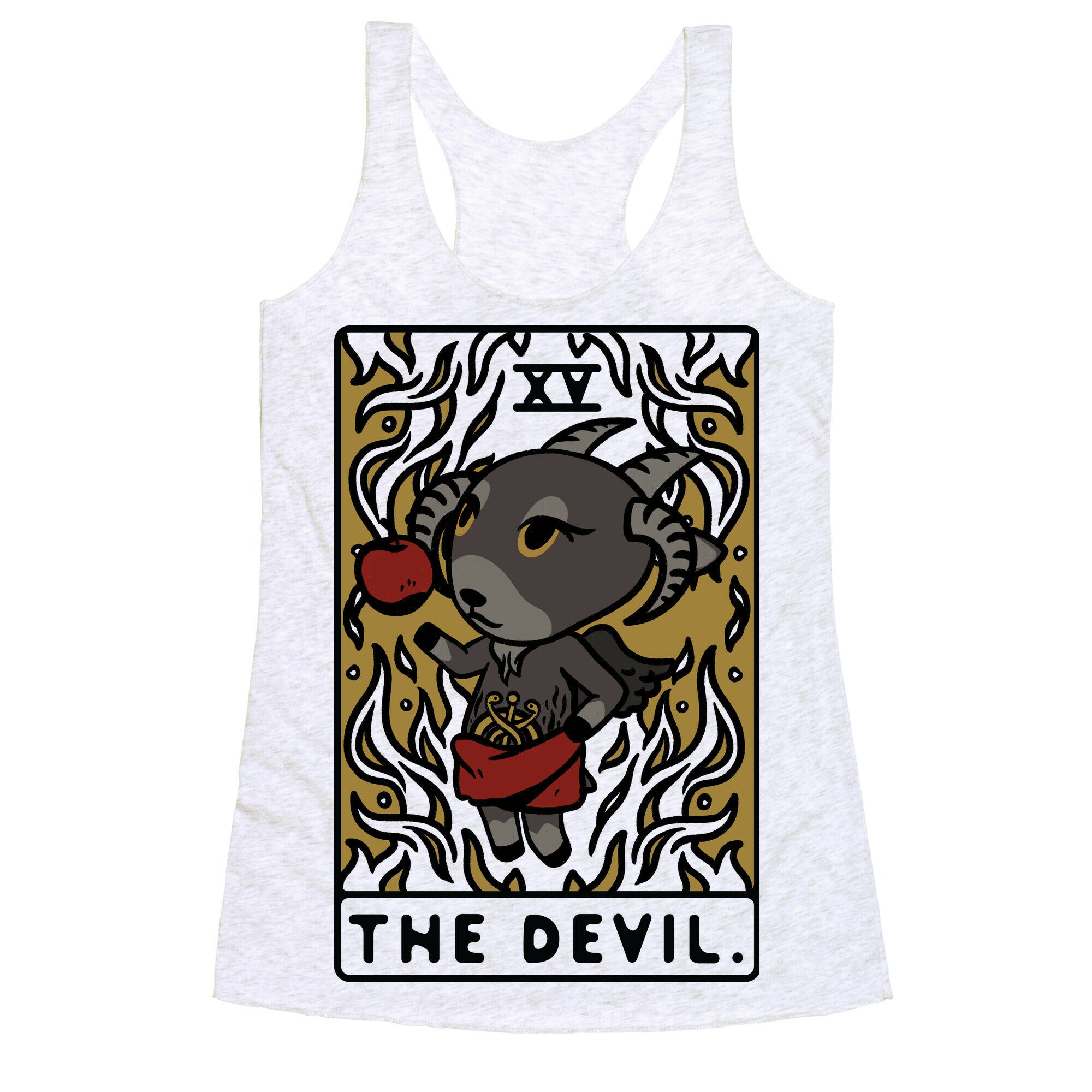 The Devil Tarot Card Animal Crossing Parody Racerback Tank