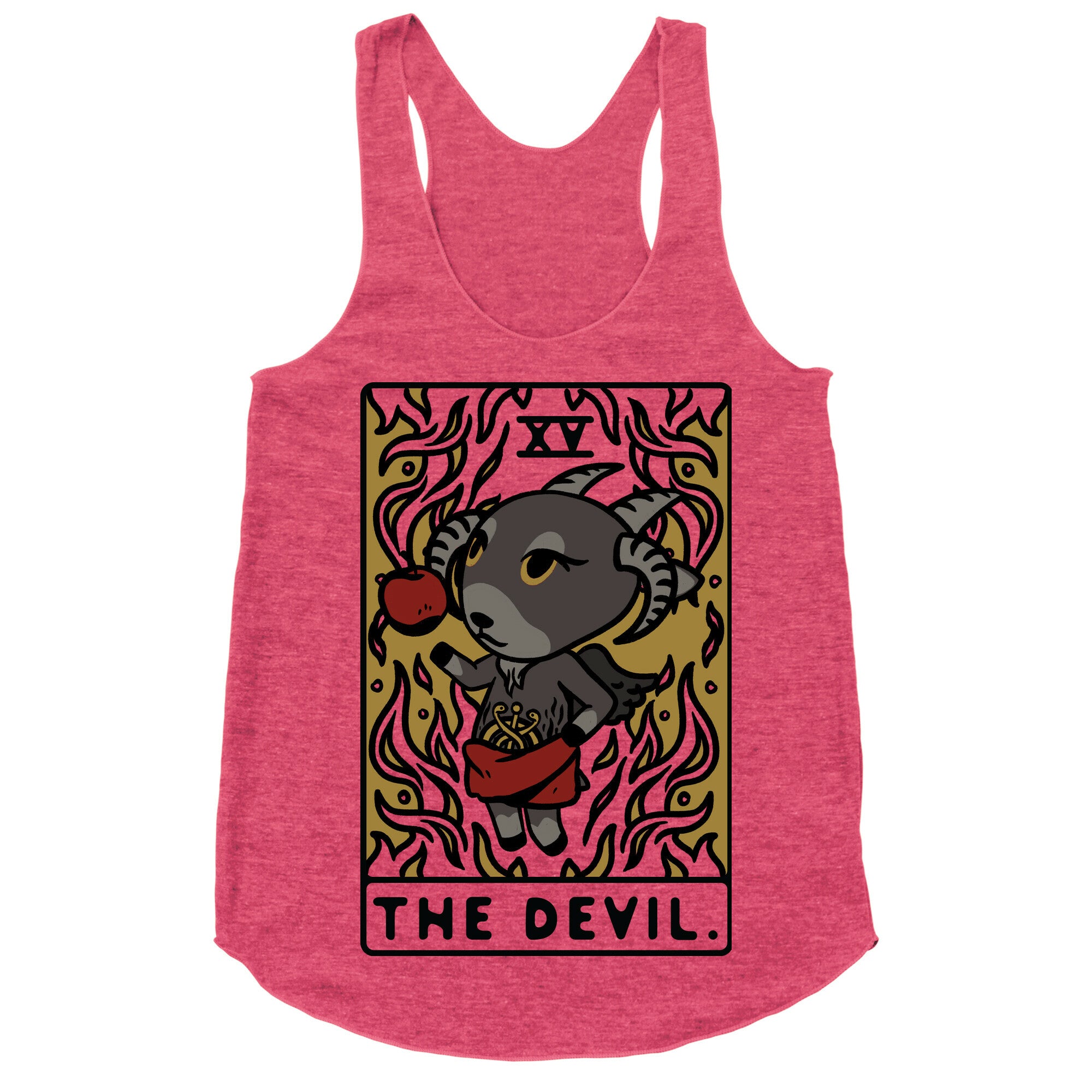 The Devil Tarot Card Animal Crossing Parody Racerback Tank