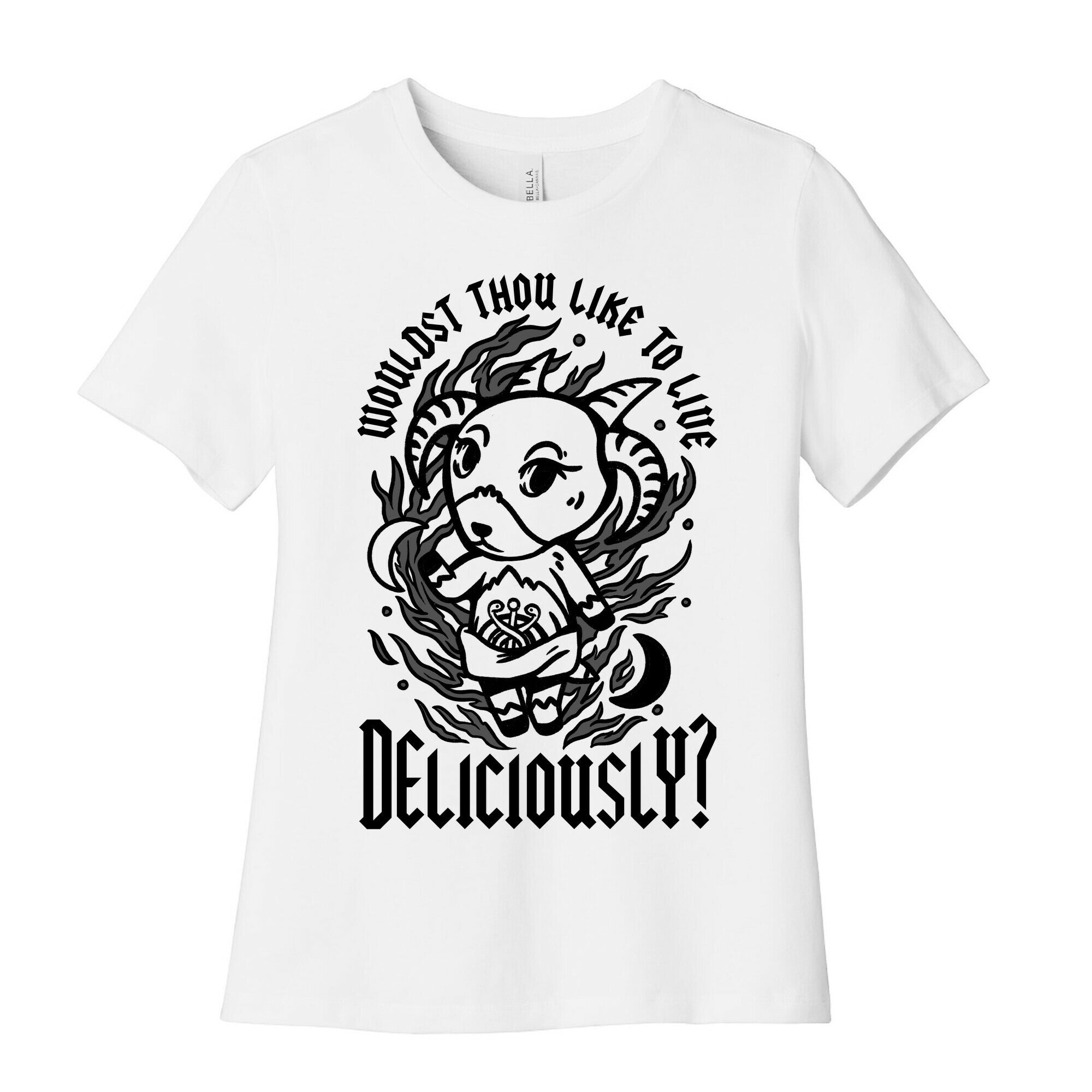 Wouldst Thou Like to Live Deliciously Animal Crossing Parody Women's Cotton Tee