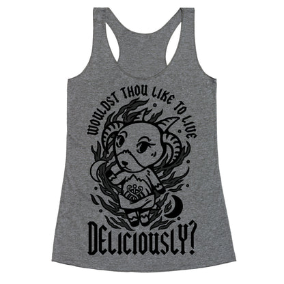 Wouldst Thou Like to Live Deliciously Animal Crossing Parody Racerback Tank