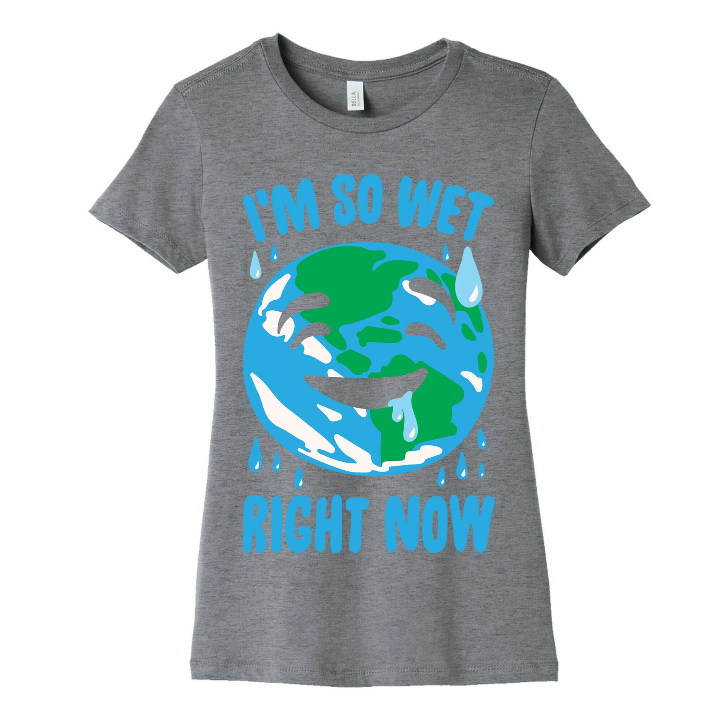 I'm So Wet Right Now Earth Parody White Print Women's Cotton Tee