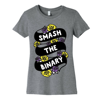 Smash The Binary Ribbon Women's Cotton Tee