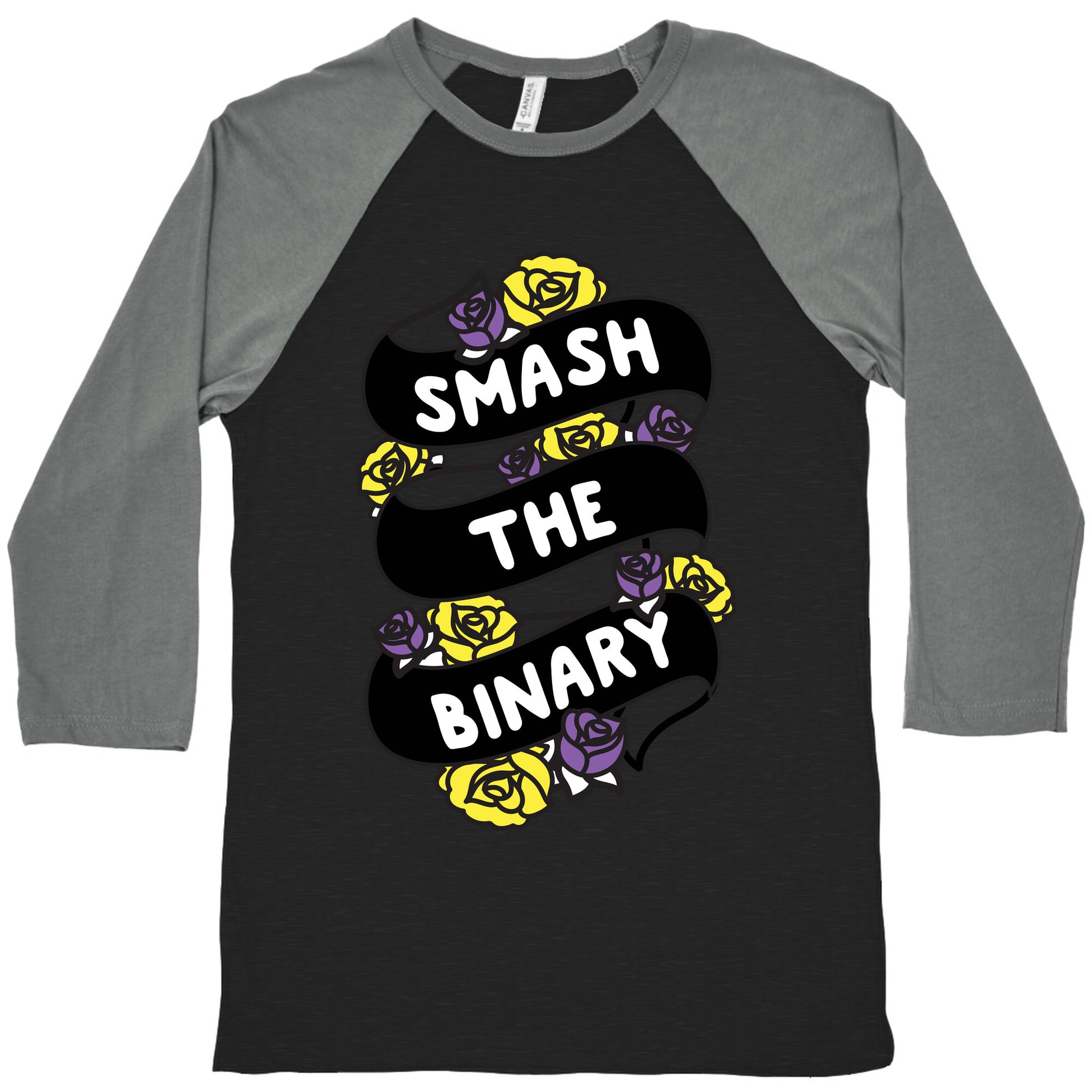 Smash The Binary Ribbon Baseball Tee