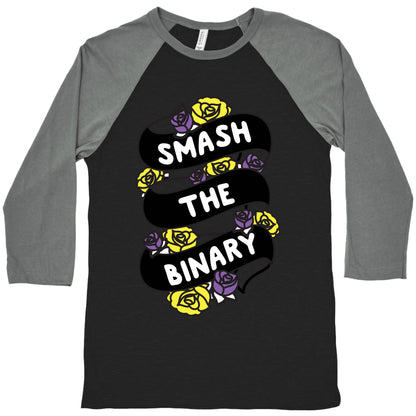 Smash The Binary Ribbon Baseball Tee