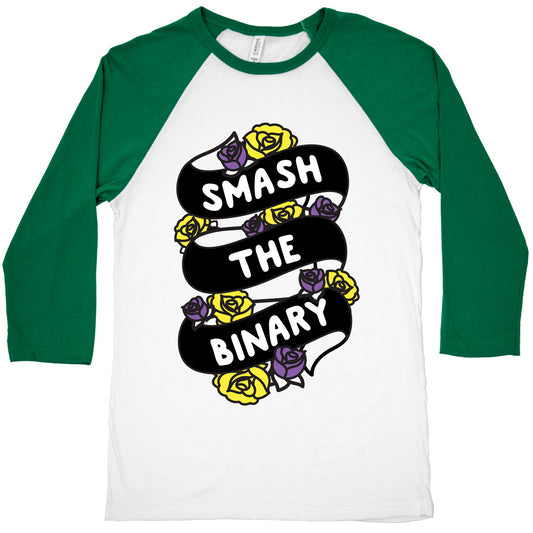 Smash The Binary Ribbon Baseball Tee