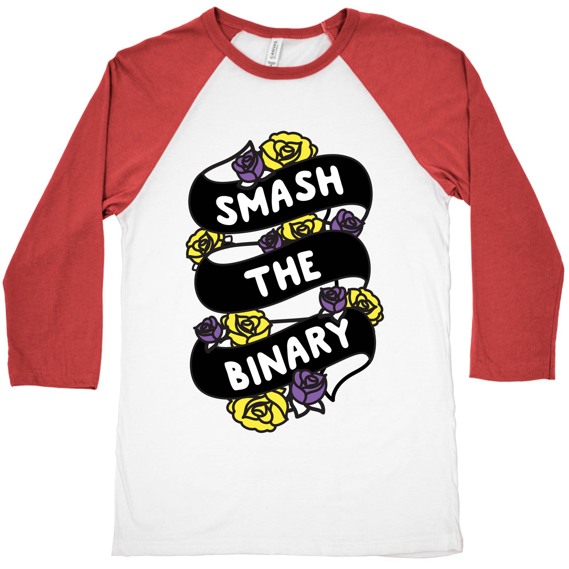 Smash The Binary Ribbon Baseball Tee