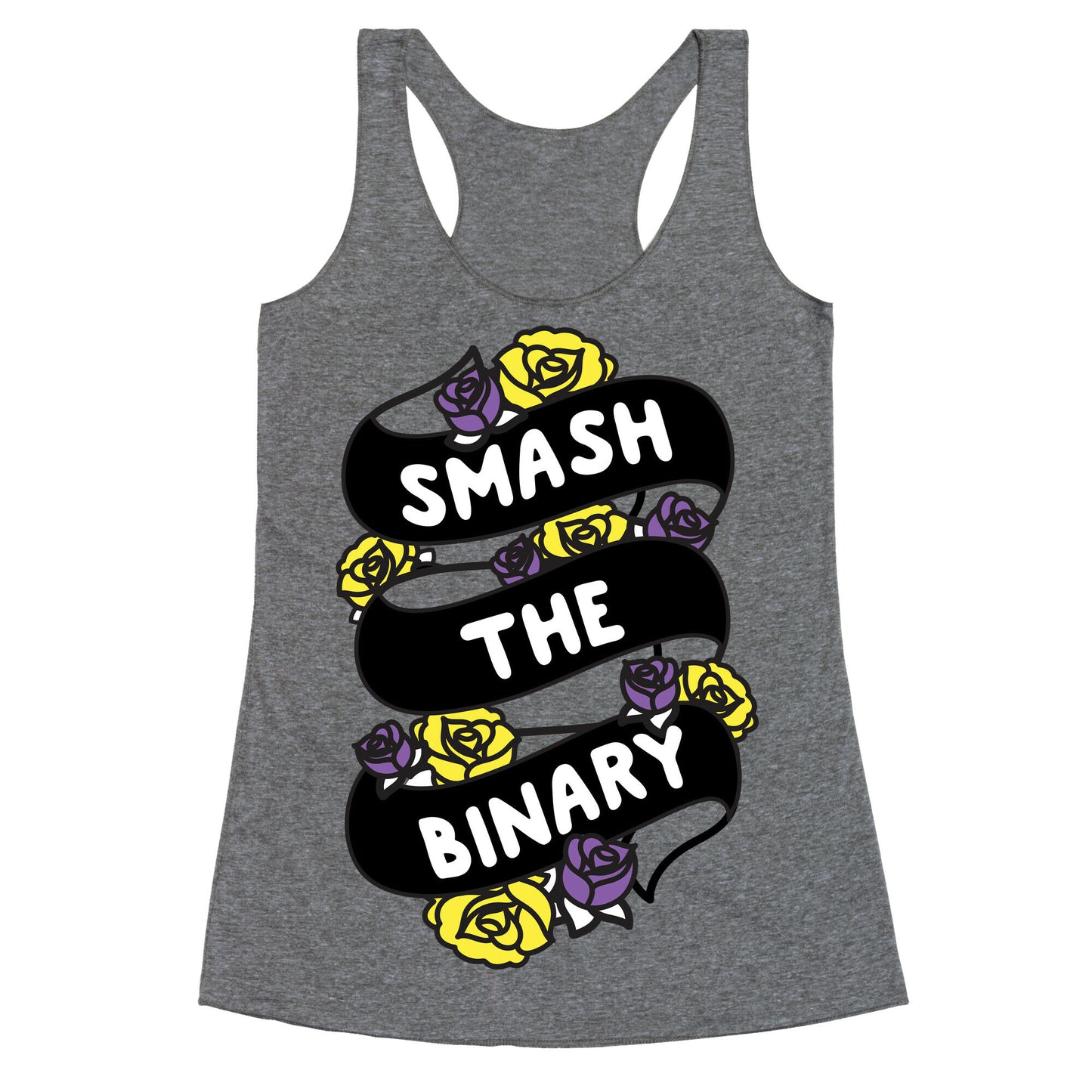 Smash The Binary Ribbon Racerback Tank