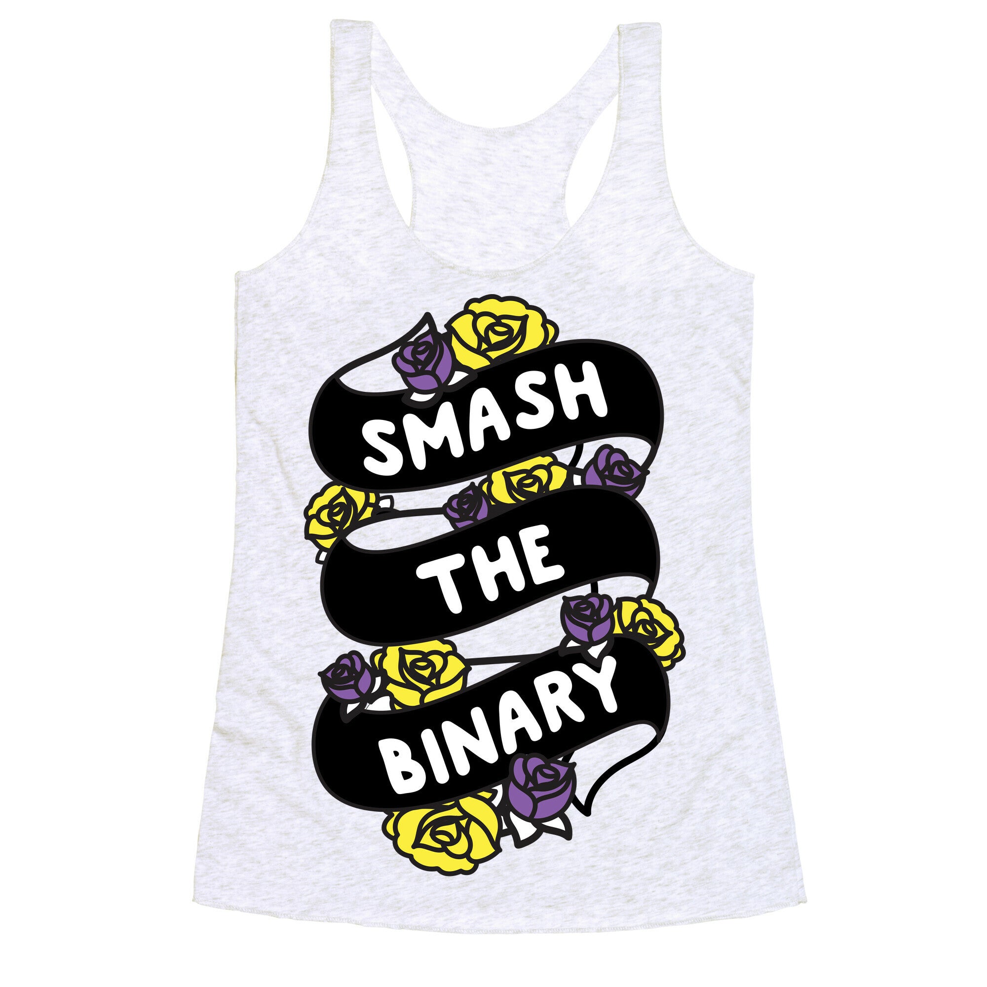Smash The Binary Ribbon Racerback Tank