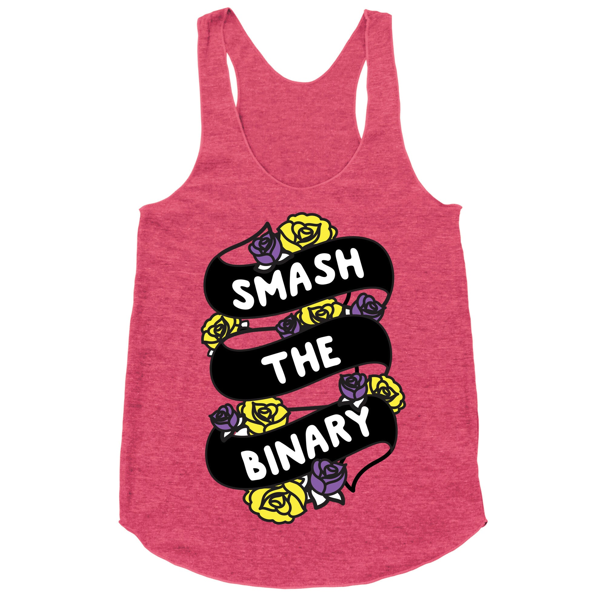 Smash The Binary Ribbon Racerback Tank