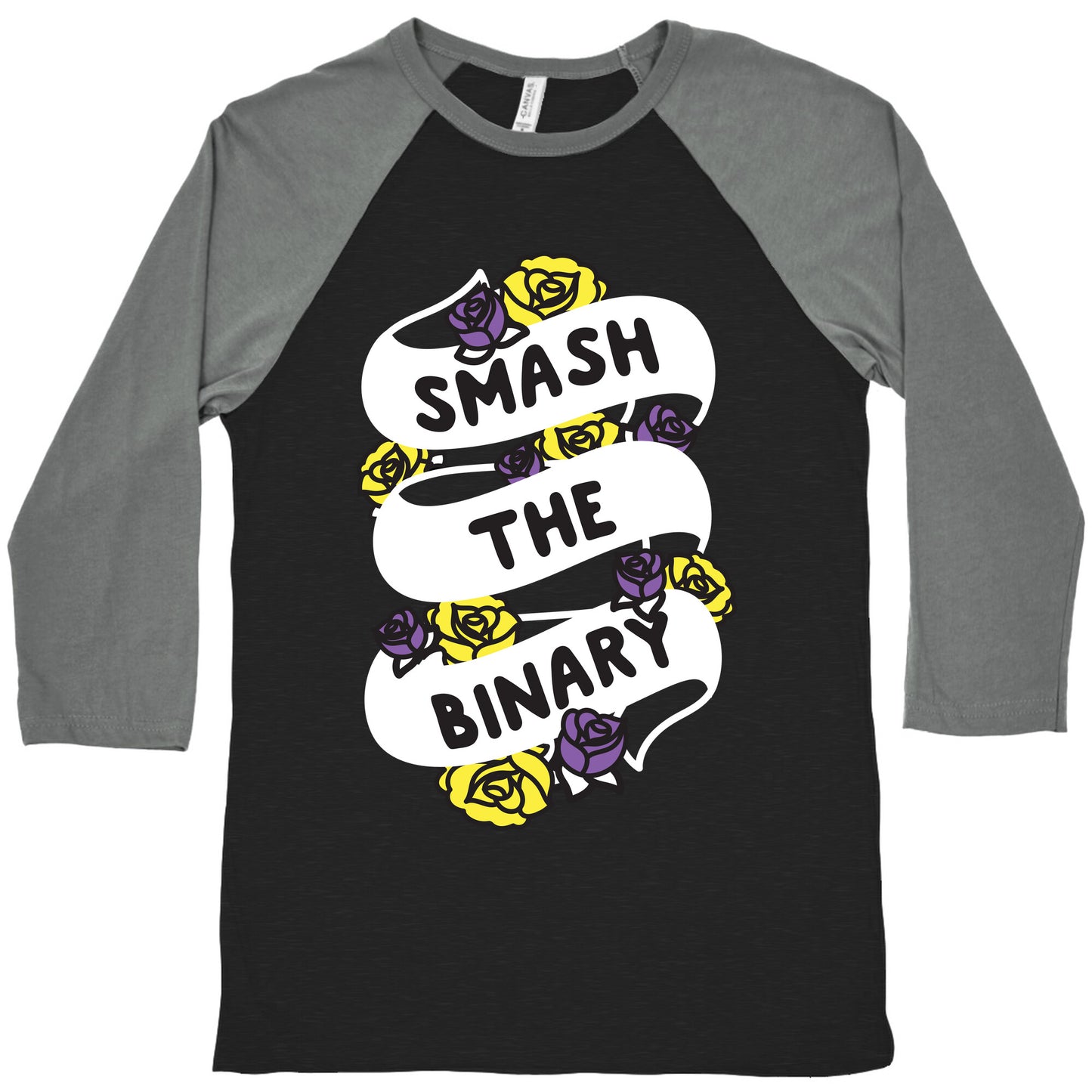 Smash The Binary Ribbon Baseball Tee