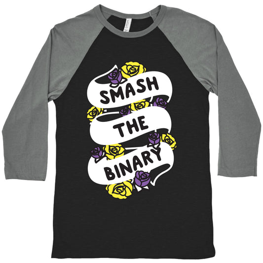 Smash The Binary Ribbon Baseball Tee