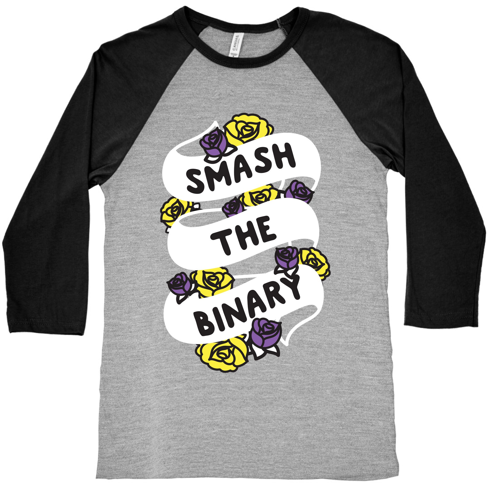 Smash The Binary Ribbon Baseball Tee