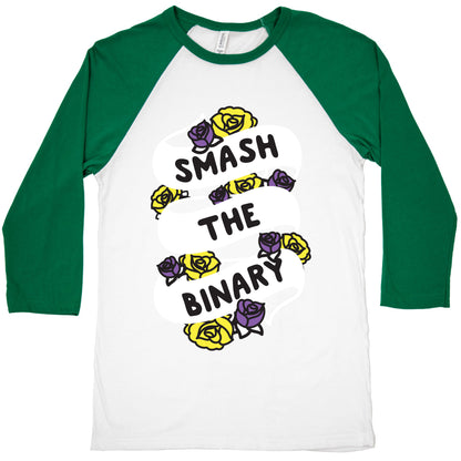 Smash The Binary Ribbon Baseball Tee