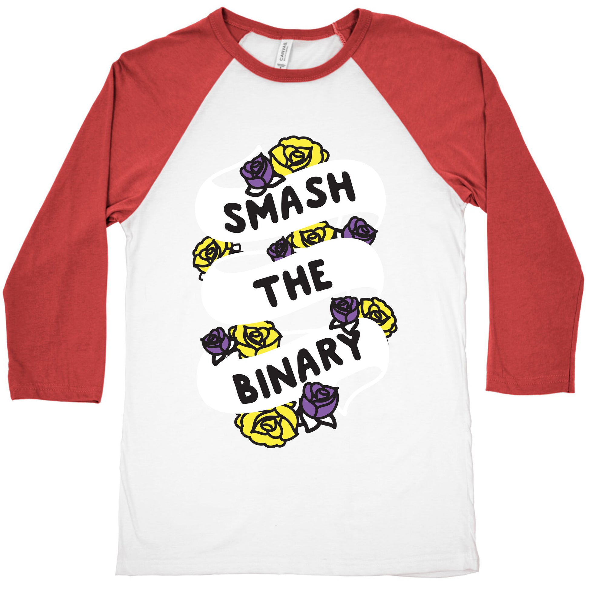 Smash The Binary Ribbon Baseball Tee