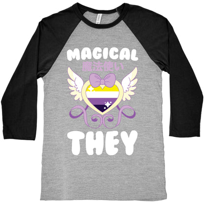 Magical They - Non-binary Pride Baseball Tee