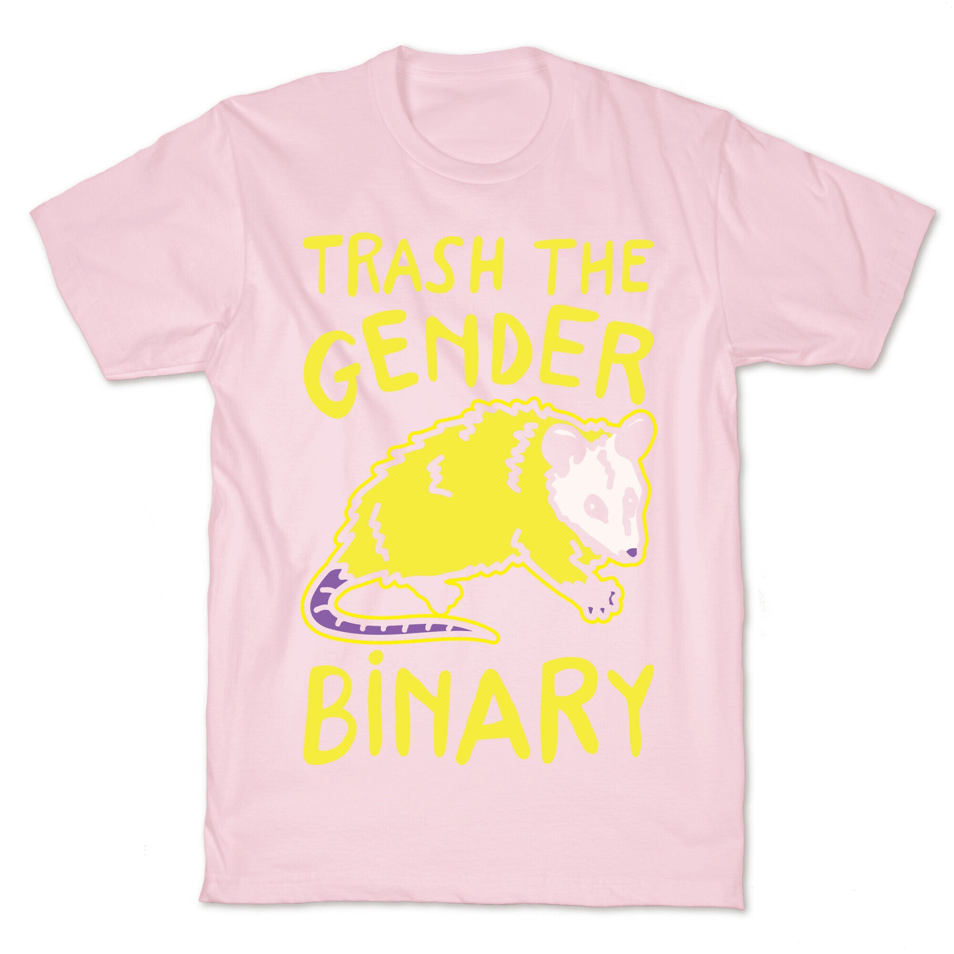 Trash The Gender Binary Possum White Print T-Shirt