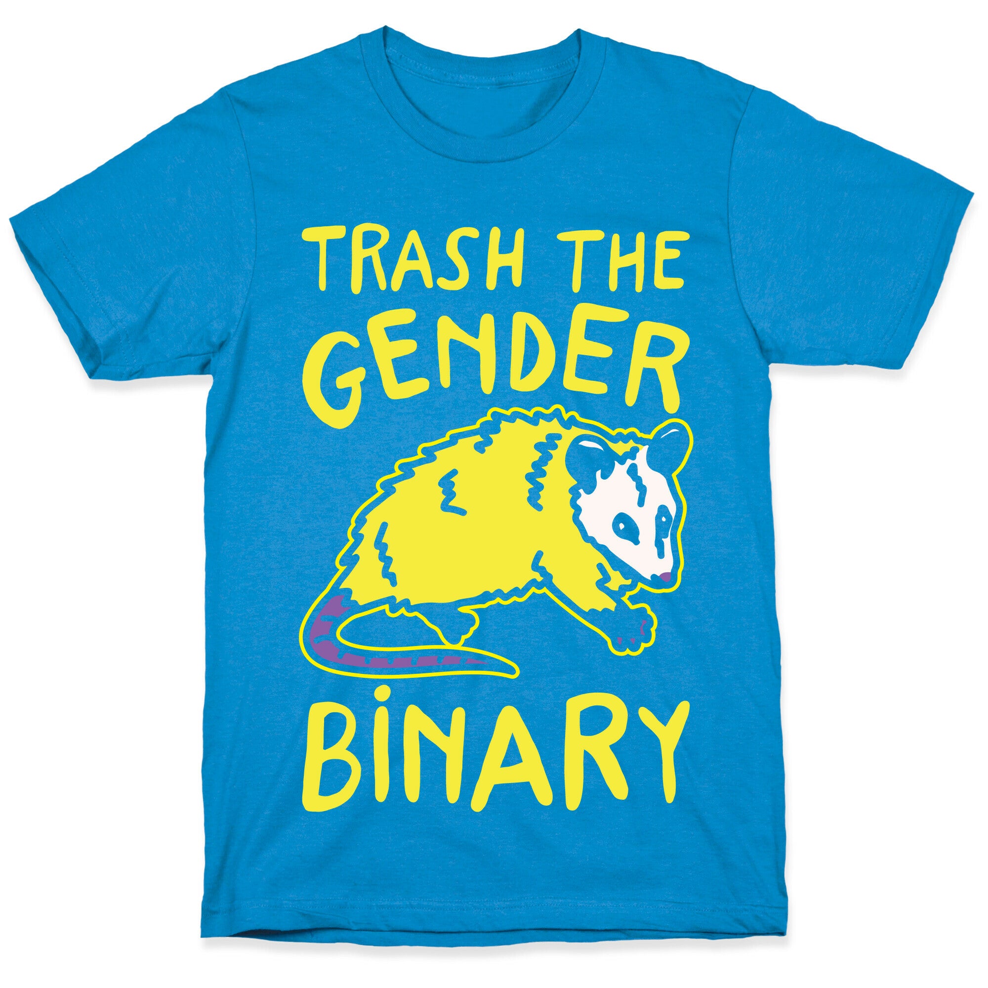 Trash The Gender Binary Possum White Print T-Shirt