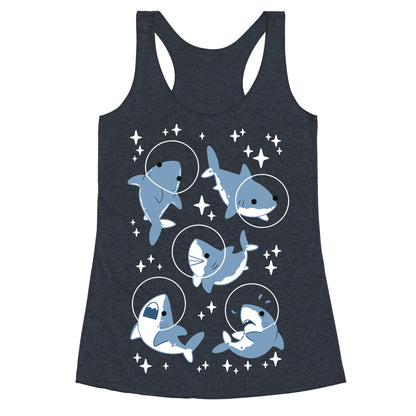 Space Shark Pattern Racerback Tank