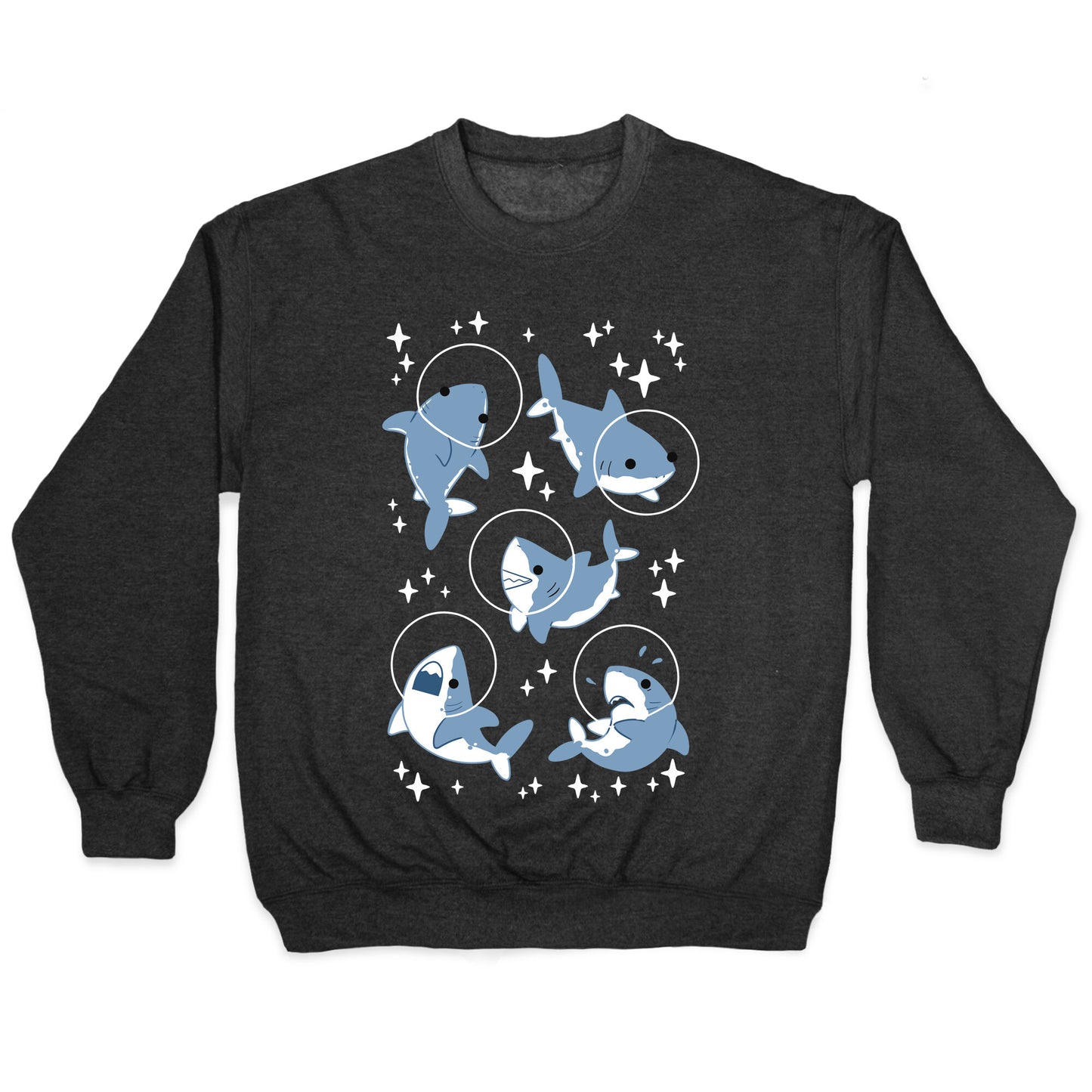 Space Shark Pattern Crewneck Sweatshirt