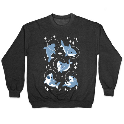 Space Shark Pattern Crewneck Sweatshirt