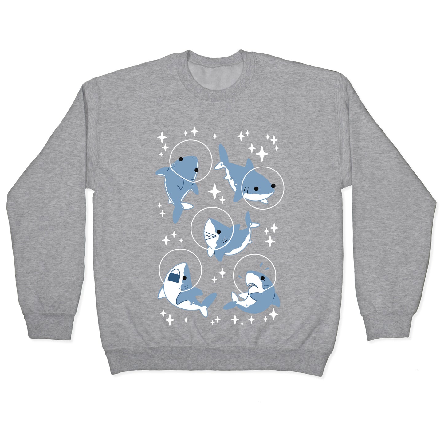 Space Shark Pattern Crewneck Sweatshirt