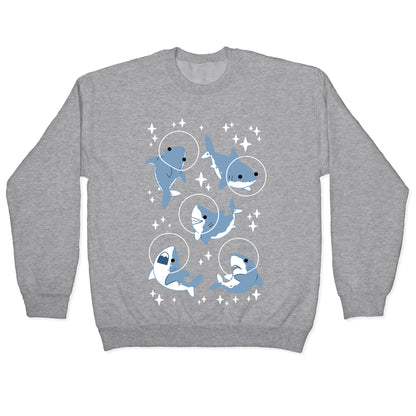 Space Shark Pattern Crewneck Sweatshirt