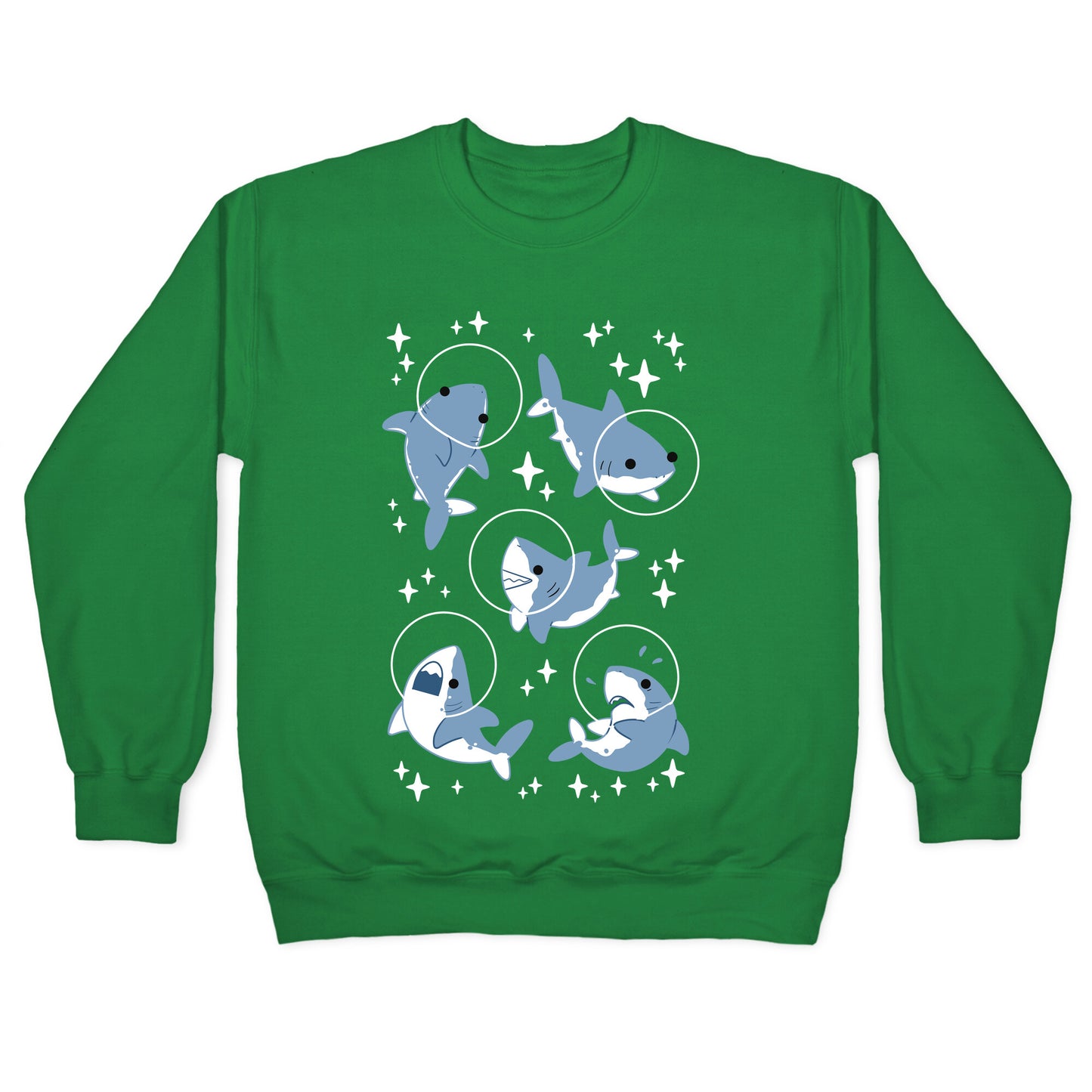 Space Shark Pattern Crewneck Sweatshirt
