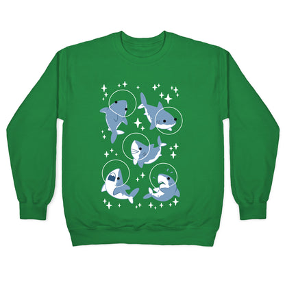 Space Shark Pattern Crewneck Sweatshirt