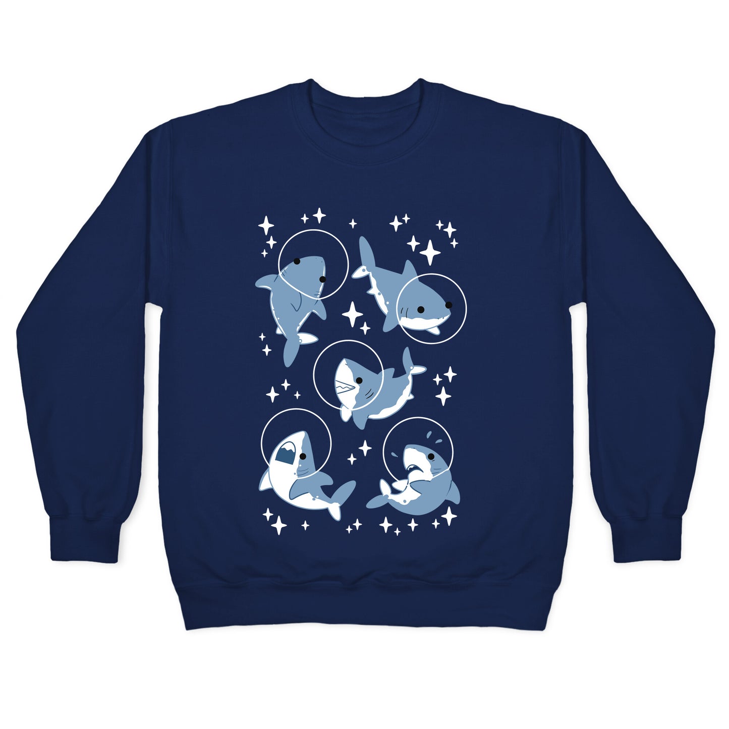 Space Shark Pattern Crewneck Sweatshirt