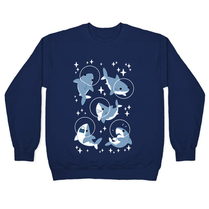 Space Shark Pattern Crewneck Sweatshirt
